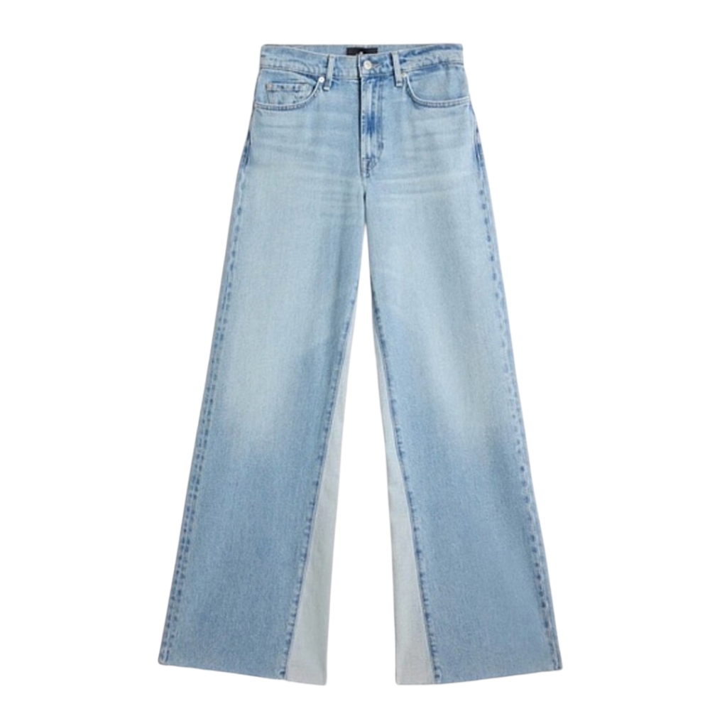 7 For All Mankind Bold Paneled Lotta Jeans In Seabreeze Nwt